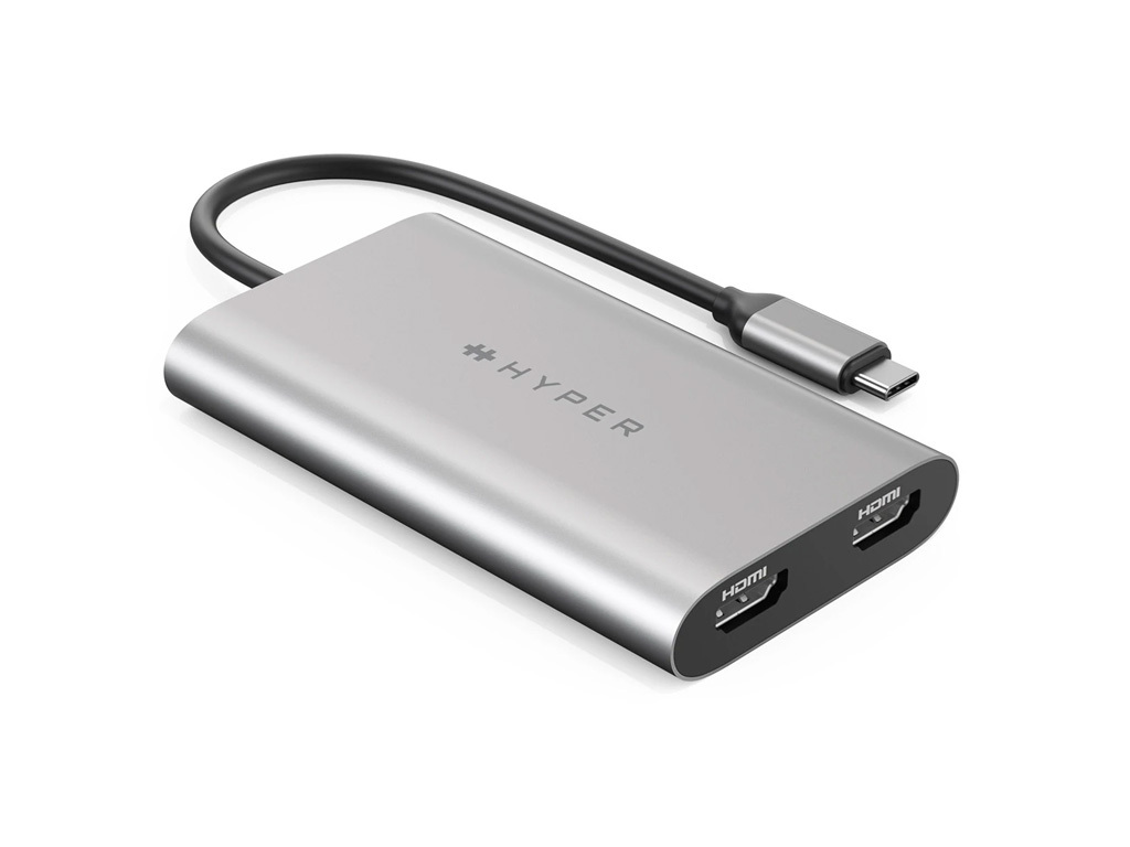 Hyper Drive USB-C zu Dual HDMI Adapter+PD, USB (M1) von HYPER