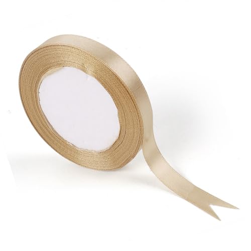 Bänder for Basteln, 1 Rolle Geschenkband, Champagner-Gold, Verpackungsband, Schärpe, Hochzeitsfeierzubehör, Event, Jubiläum, Bankett-Dekoration(2cmx22m) von HYQING