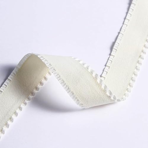 Bänder for Basteln, 2 Yards Rüschenfalten-Schleifband for Selbermachen, Haarschleife, Knoten, Geschenkstrauß, Verpackungsmaterial, Kleidung, Nähzubehör(Beige,40mm wide) von HYQING