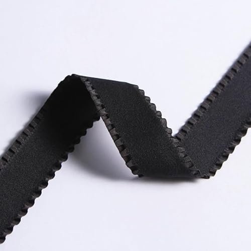 Bänder for Basteln, 2 Yards Rüschenfalten-Schleifband for Selbermachen, Haarschleife, Knoten, Geschenkstrauß, Verpackungsmaterial, Kleidung, Nähzubehör(Black,16mm wide) von HYQING