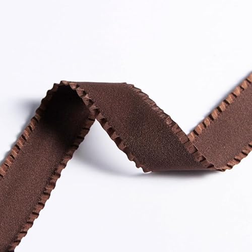 Bänder for Basteln, 2 Yards Rüschenfalten-Schleifband for Selbermachen, Haarschleife, Knoten, Geschenkstrauß, Verpackungsmaterial, Kleidung, Nähzubehör(Coffee,40mm wide) von HYQING