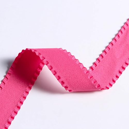 Bänder for Basteln, 2 Yards Rüschenfalten-Schleifband for Selbermachen, Haarschleife, Knoten, Geschenkstrauß, Verpackungsmaterial, Kleidung, Nähzubehör(Rose red,25mm wide) von HYQING