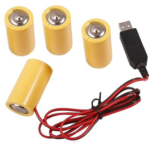 HYROOY 97cm USB auf 6V LR14 C Batteriekabel für 4 LR14 C Batterie für Spielzeug, Controller, Warmwasserbereiter, Taschenlampen Kunststoff von HYROOY