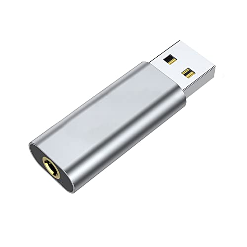 HYROOY Externe Soundkarte USB auf USB, 3,5 mm Adapter, 2-in-1, USB-A auf TRRS-Kopfhörer-Adapter, Mikrofon von HYROOY