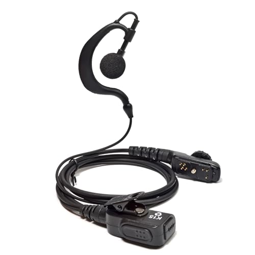 HYS Radio Ohrhörer Headset kompatibel mit Hytera HYT PD700 PD700G PD702 PD705 PD780 PD780G PD782 PD782G PD790EX PT580H Walkie Talkie, G-Form mit PTT und Mikrofon von HYS