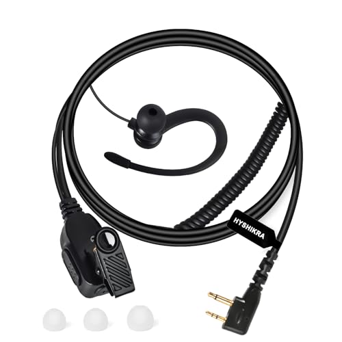 HYSHIKRA Transparente Kopfhörer Headset Kompatibel mit Midland G7 pro G8 G9 pro M24 M24 Plus M48 M99 G6 XT G7 XTR | Security Softair (Black G-förmig, 1) von HYSHIKRA