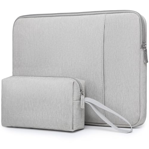 HYZUO 13,3-14 Zoll Laptop Tasche Set für MacBook Pro 14 M3/M2/M1 2024-2021, MacBook Air/Pro 13, 13,5"-13,8" Surface Laptop, Laptop Schutzhülle für 13" HP Dell Asus Acer Lenovo Notebook, Hellgrau von HYZUO