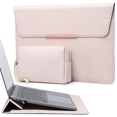 HYZUO 13 Zoll Laptop Hülle Tasche mit Standfunktion für MacBook Air 13 M3 M2 M1 2024-2018, MacBook Pro 13 M2 M1 2024-2016, iPad Air 13 M2, iPad Pro 13 M4, Surface Pro, mit Zubehörtasche, Aprikose von HYZUO