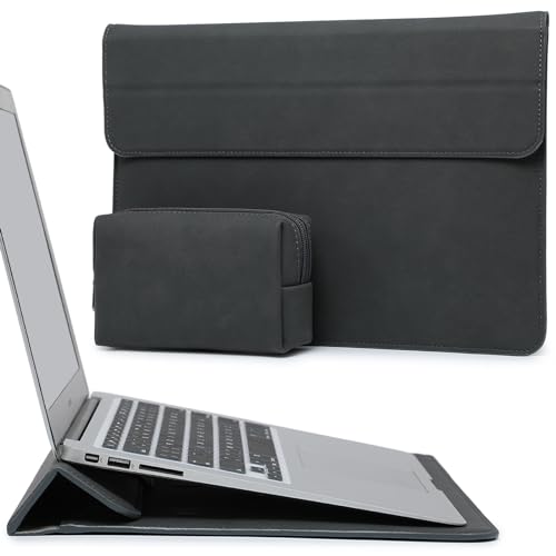 HYZUO 15 Zoll Laptop Hülle Laptophülle mit Stand-Funktion für MacBook Air 15 M3 A3114 M2 A2941 2024 2023, 15-Zoll Surface Laptop 7/6/5/4/3, MacBook Pro 15 2019-2016, mit Kleine Tasche, Weltraum grau von HYZUO