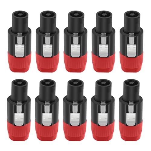 HaHlaklw 10PC 4Pin NL4FC Lautsprecheranschluss Ohm Stecker Lautsprecher Audiokabel Adapter Twist Lock 4Pin Speakon Buchse Zubehör, B von HaHlaklw