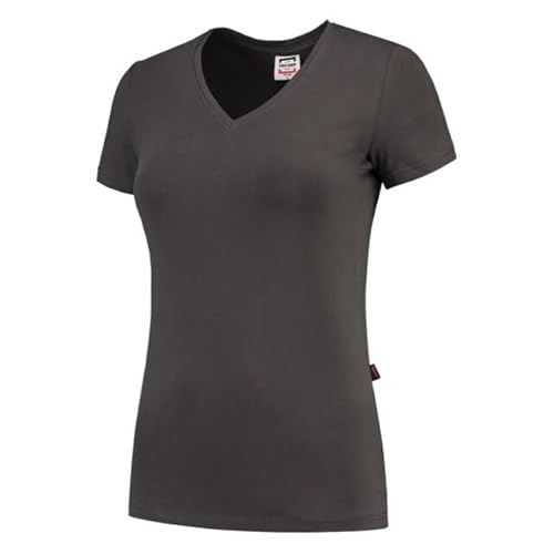 Tricorp 101008 Casual V-Ausschnitt Fitted Damen T-Shirt, 95% Baumwolle/5% Elastan, Spandex, 190g/m², Dunkelgrau, Größe 3XL von Haas F1 Team