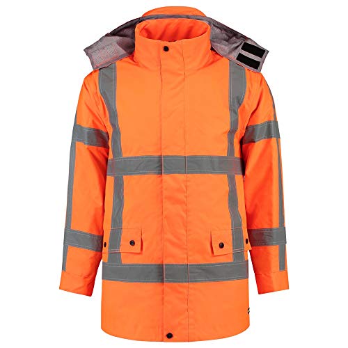 Tricorp 403005 Safety RWS - EN ISO 20471 Parka, 100% Polyester + PU-Beschichtung, 200g/m², Fluororange, Größe XS von Haas F1 Team