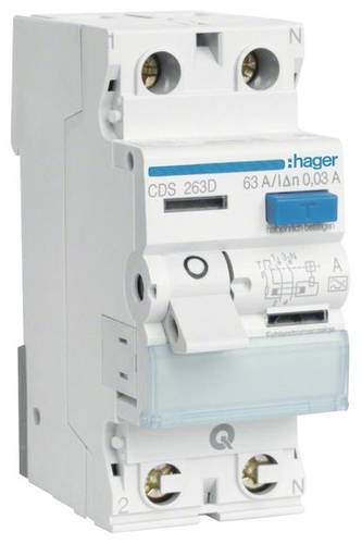 Hager CDS263D FI-Schutzschalter A 2polig 63A 0.03A 230V von Hager