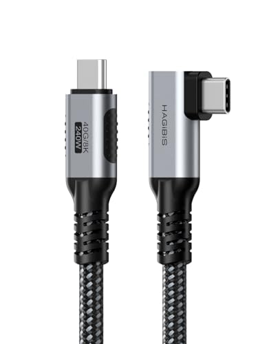 Hagibis USB 4 Kabel, Graphen geflochtenes USB C auf USB C 240 W Schnellladekabel mit 8K @ 60Hz 40Gbps Datenübertragung Thunderbolt 4/3 Videokabel für iPhone 15/15 Pro Max, iPad, MacBook Pro Air (1,2 m von Hagibis