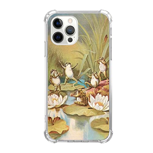 Hippie Singende Frösche Lotus-Hülle, kompatibel mit iPhone 16 Pro, Frosch-Konzertparty-Hülle für iPhone 16 Pro, niedliche TPU-Stoßfänger-Telefonhülle für iPhone 16 Pro von Hagkou