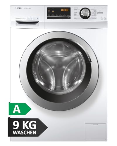 Haier SERIE 636 HW90-BP14636N I Frontlader Waschmaschine 9kg I Washing Machine mit A-Effizienz, 1.400 U/Min. & sparsamem Inverter-Motor I Inkl. Vollwasserschutz, Dampffunktion & Mengenautomatik von Haier