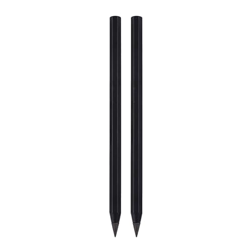 2 x Everlasting Pen Metall Tintenloser Stift Löschbarer Bleistift für Kinder Erwachsene Schreiben Zeichnen Zeichnen Home Office Schulbedarf Everlasting Pencil Austauschbare Nachfüllminen Everlasting von Haiki