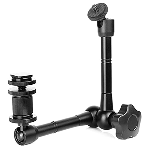 27,9 cm (11 Zoll) Metall verstellbarer Scharnierarm Super Klemme kompatibel für Monitor LED Video Licht Kamera Zubehör Arm Anti-Drehung Adapter Kamerahalterung Verlängerung Monitor von Haiki