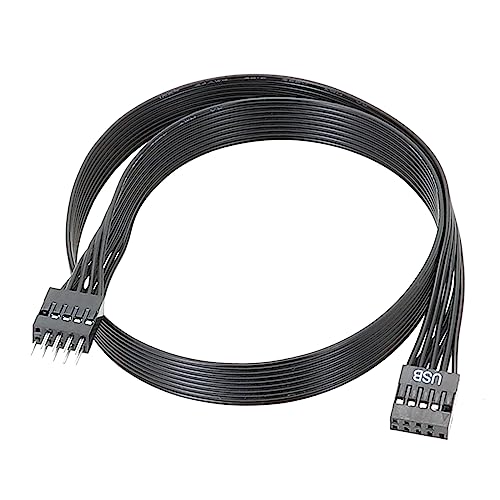 Haiki Flexibler 9-poliger USB-2.0-Kabel-Konverter, 9-poliger interner Stecker auf Buchse, Adapter (20 cm/30 cm/50 cm) USB-Port-Verlängerung von Haiki