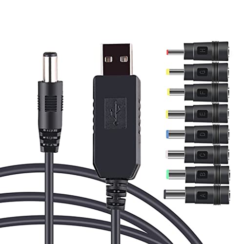 Haiki USB 5 V auf 5 V 9 V 12 V Stromleitungsadapter USB auf Rundlochverbinder Konverterkabel USB-Kabel von Haiki