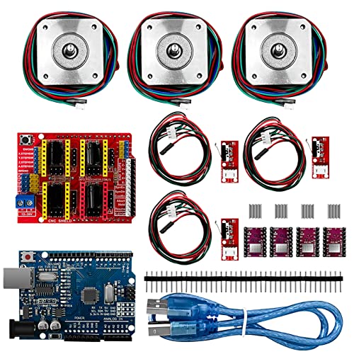 Shield Kit Board + RAMPS1.4 Mechanischer Schalter-Endstop + DRV8825 Motortreiber + Nema 17 Motor für 3D-Drucker Schrittmotor-Kit von Haiki