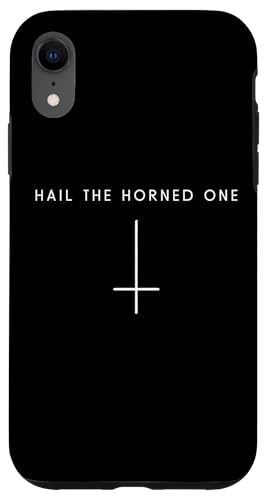 Hülle für iPhone XR Hail the Horned One Inverted Cross - Minimalist Satan von Hail Satan 666 Occult Atheist Apparel Gifts