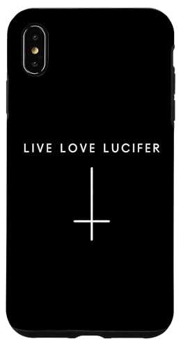 Hülle für iPhone XS Max Live Love Lucifer Inverted Cross - Minimalistischer Satan von Hail Satan 666 Occult Atheist Apparel Gifts