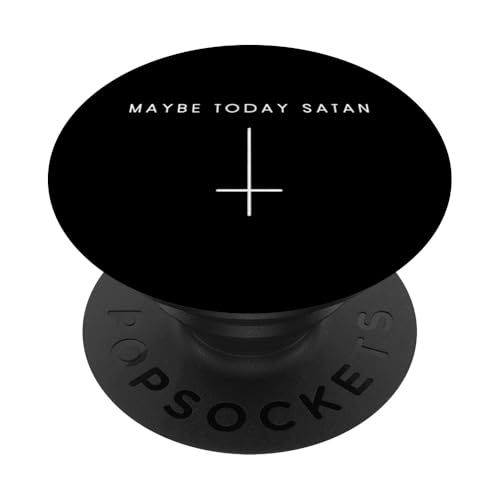 Maybe Today Satan Inverted Cross - Lustiger minimalistischer Satan PopSockets mit austauschbarem PopGrip von Hail Satan 666 Occult Atheist Apparel Gifts