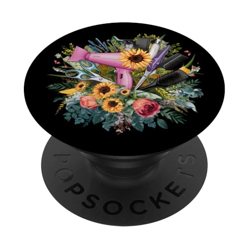 Friseur Friseur Friseur Haarschneideblumen PopSockets Klebender PopGrip von Hairdresser Haircut Cutting Hairstylist Salon