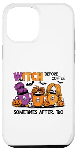 Hülle für iPhone 13 Pro Max Witchy Before Coffee Retro Halloween Groovy Kostüm Erwachsene von Halloween Adult Costume