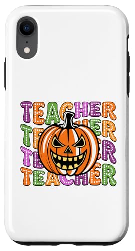 Hülle für iPhone XR Kürbis Lehrer Retro Halloween Groovy Kostüm Herren Damen von Halloween Adult Costume