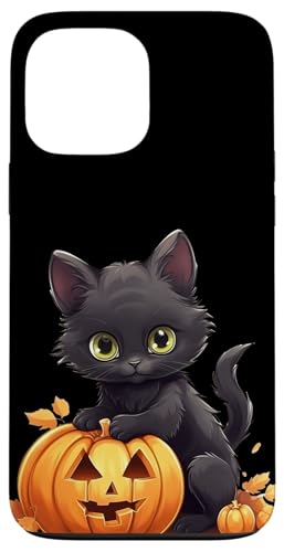 Hülle für iPhone 13 Pro Max Retro schwarze Katze Kürbis Halloween Kostüm Herbst Saison von Halloween Cat Pumpkin