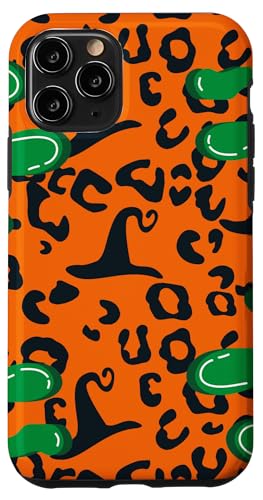 Hülle für iPhone 11 Pro Halloween grüner Tropf-Hexenhut Leopardenmuster Mama Papa Kinder von Halloween Costume Fall Shopp