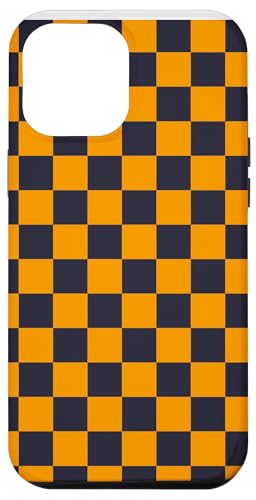 Hülle für iPhone 15 Pro Max Halloween orange gestreift quadratisch kariert Männer Frauen Kind Mädchen Junge von Halloween Costume Fall Shopp