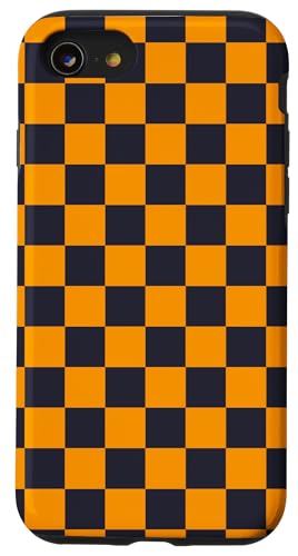 Hülle für iPhone SE (2020) / 7 / 8 Halloween orange gestreift quadratisch kariert Männer Frauen Kind Mädchen Junge von Halloween Costume Fall Shopp