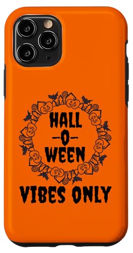 Hülle für iPhone 11 Pro Halloween Vibes Only Kürbis Herbst Kranz Mama Papa Jungen Mädchen von Halloween Costume Men Women Kids Toddler Boy Girl