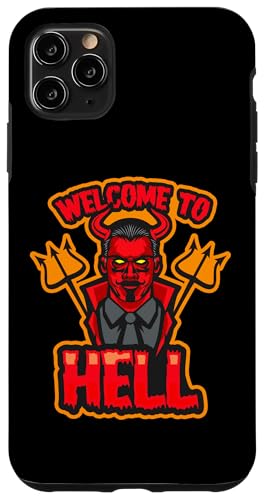 Hülle für iPhone 11 Pro Max Welcome To Hell Devil Halloween-Spaß für Damen, Mama, Papa, Jungen, Mädchen von Halloween Costume Men Women Kids Toddler Boy Girl