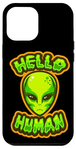 Hülle für iPhone 12 Pro Max Hello Human Alien Halloween Kostüm Papa Mama Papa Männer Frauen von Halloween Costume Men Women Kids Toddler Boy Girl