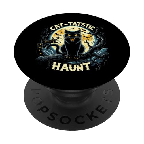 CAat-Tastic Haunt Halloween Katze Mond PopSockets Klebender PopGrip von Halloween Costume Tees For Boys Girls Men Women