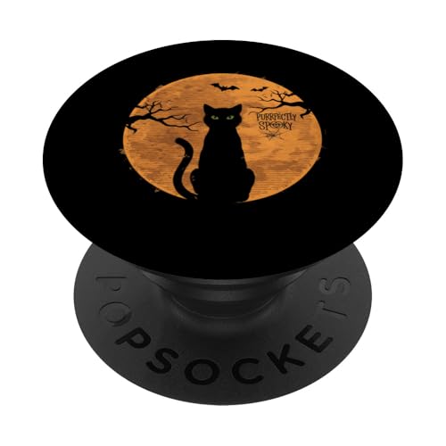 Halloween Katze Mond Purrfectly Spooky PopSockets Klebender PopGrip von Halloween Costume Tees For Boys Girls Men Women