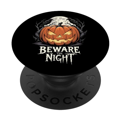 Vorsicht vor der Nacht Halloween Jack O Lantern Pumpkin PopSockets Klebender PopGrip von Halloween Costume Tees For Boys Girls Men Women