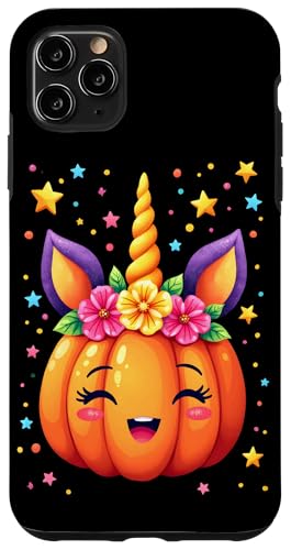 Hülle für iPhone 11 Pro Max Niedlicher Halloween-Einhorn-Kürbis für Mädchen und Kinder von Halloween Costume Tees for Kids Girls Women