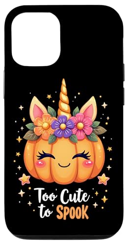 Hülle für iPhone 12/12 Pro Too Cute to Spook Einhorn Kürbis Halloween von Halloween Costume Tees for Kids Girls Women