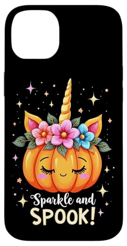 Hülle für iPhone 14 Plus Süßer Halloween-Einhorn-Kürbis-Funkelnd und gruselig von Halloween Costume Tees for Kids Girls Women