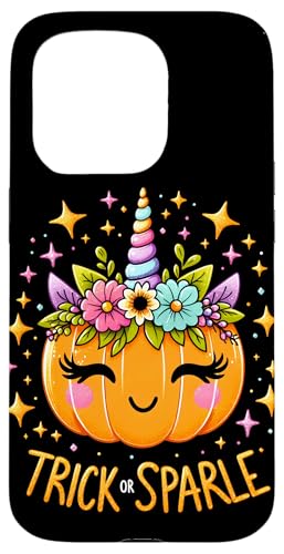 Hülle für iPhone 15 Pro Süßer Halloween-Einhorn-Kürbis-Trick or Sparkle von Halloween Costume Tees for Kids Girls Women