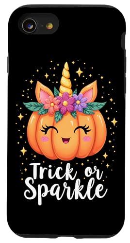 Hülle für iPhone SE (2020) / 7 / 8 Süßer Halloween-Einhorn-Kürbis-Trick or Sparkle von Halloween Costume Tees for Kids Girls Women