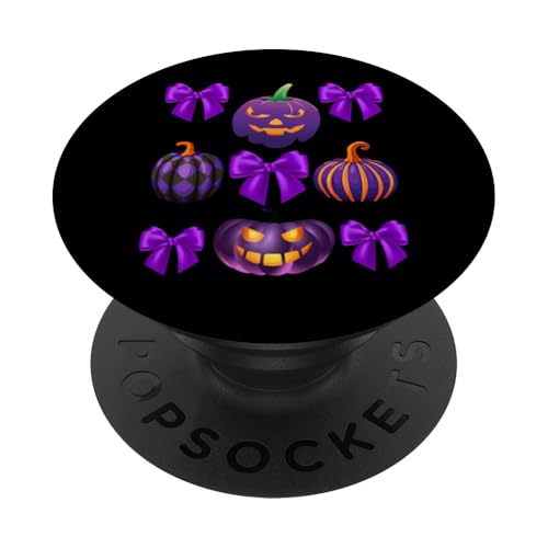 Kürbis Halloween Kokette Haarschleifen Frauen Mädchen Kürbis Schleife PopSockets mit austauschbarem PopGrip von Halloween Costumes Shopp