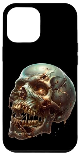 Hülle für iPhone 12 Pro Max Zombie Skull Face For Halloween Spooky Death Skull For Goth von Halloween Creatures Skull Gifts For Skeleton Lover