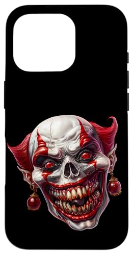 Hülle für iPhone 16 Pro Evil Clown Skull For Men Creepy Skeleton Face For Halloween von Halloween Creatures Skull Gifts For Skeleton Lover