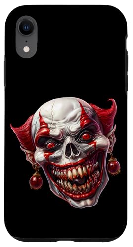 Hülle für iPhone XR Evil Clown Skull For Men Creepy Skeleton Face For Halloween von Halloween Creatures Skull Gifts For Skeleton Lover